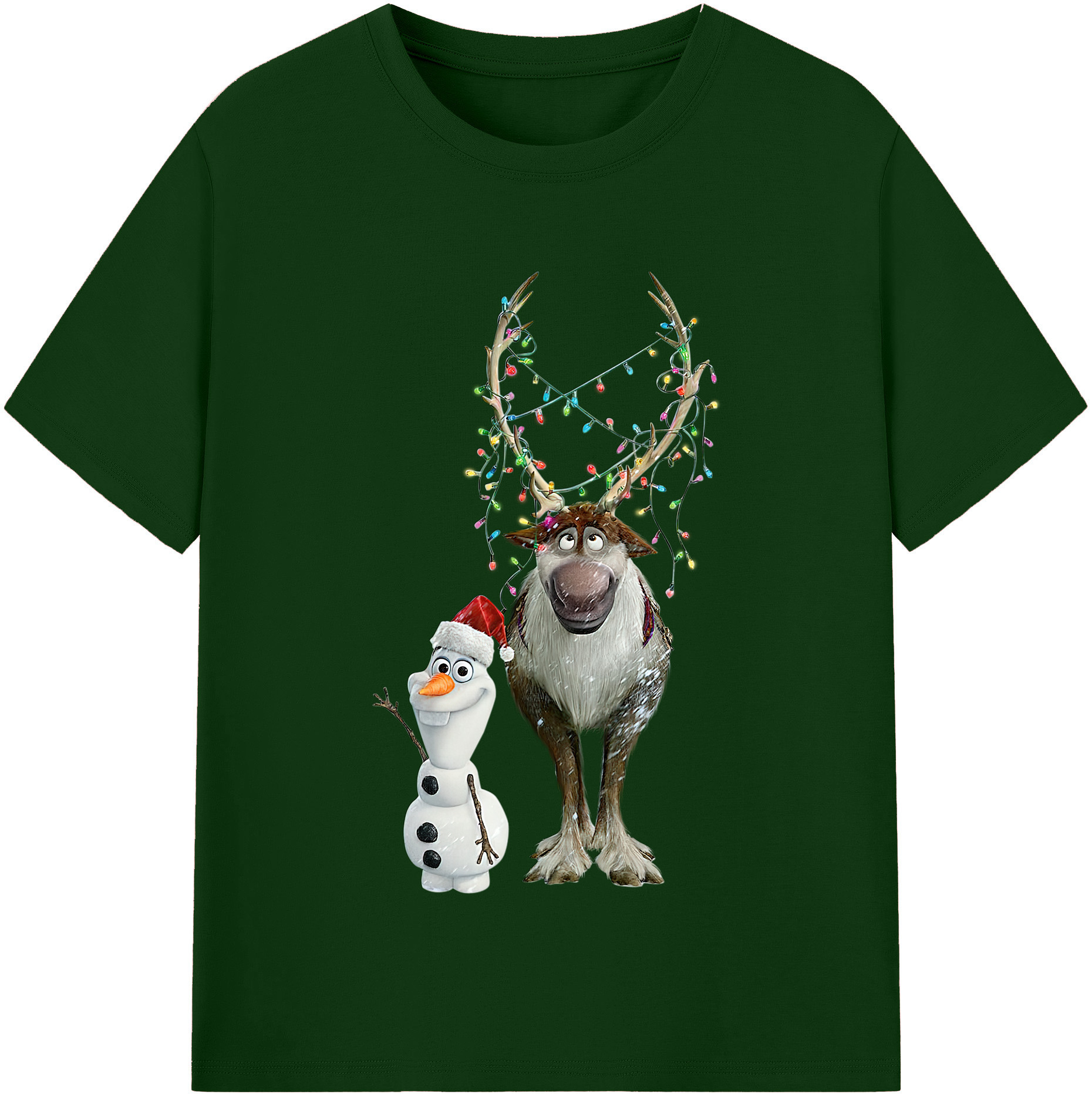 （画像用） アナと雪の女王 アンナ エルサ Frozen Anna Elsa 綿100％半袖Tシャツ（フロントプリント）